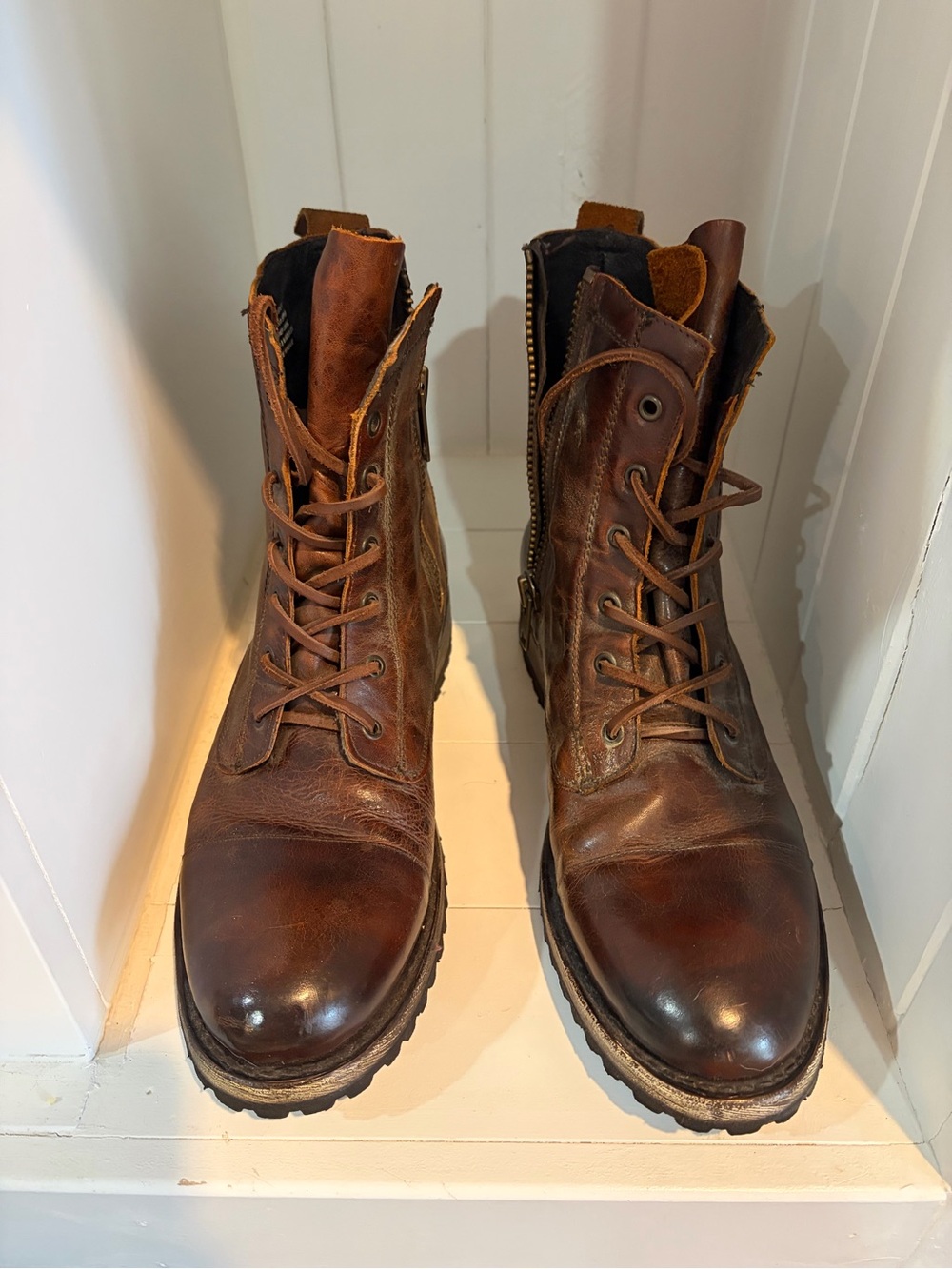 Freebird by Steven Men's Dark Brown Leather Lace-Up Boots
